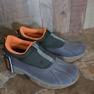 Bass Outdoor Men Or Women's Waterproof Slip-On Boots with Orange Accents Size 7M